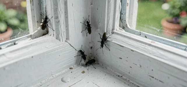 Petits insectes noirs près des fenêtres : causes, solutions et prévention à connaître