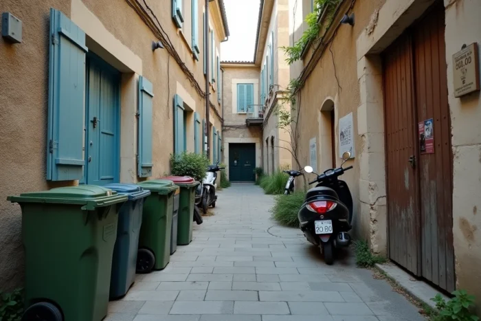 Ruelle typique et dégradée du 9ème arrondissement de Marseille illustrant la réalité du quartier